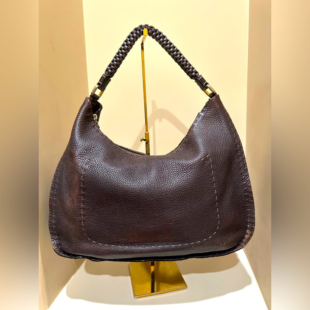 Fendi Selleria Large Brown Hobo Bag